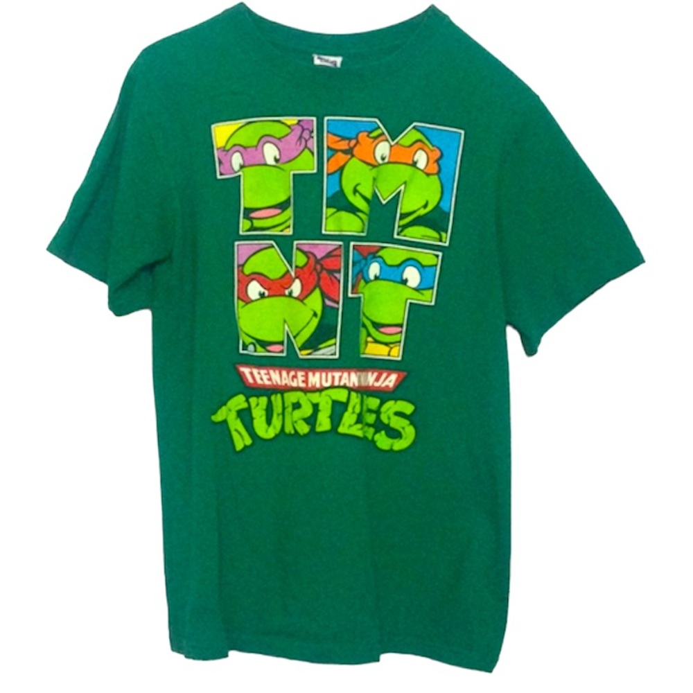 🌞 Anvil Teenage Mutant Ninja Turtles vintage 90s Tee green short sleeves men S